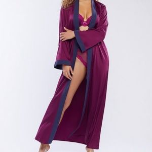 NWT Dark Purple Savage x Fenty Satin Robe Medium Large